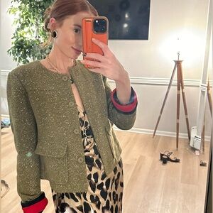 Tweed Green Lurex Tailored Jacket